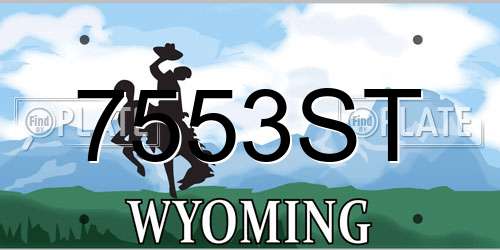 7553ST Wyoming License Plate