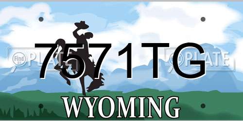 7571TG Wyoming License Plate