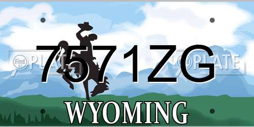 7571ZG Wyoming License Plate