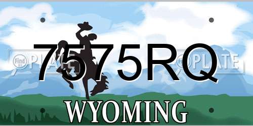 7575RQ Wyoming License Plate