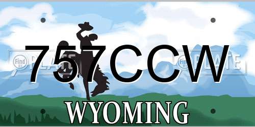 757CCW Wyoming License Plate