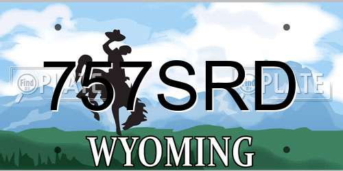 757SRD Wyoming License Plate