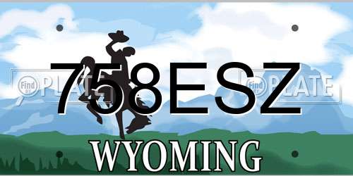 758ESZ Wyoming License Plate
