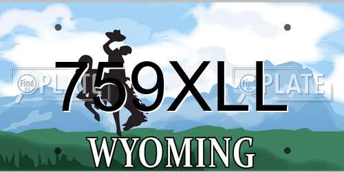 759XLL Wyoming License Plate