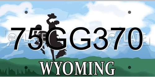 75GG370 Wyoming License Plate