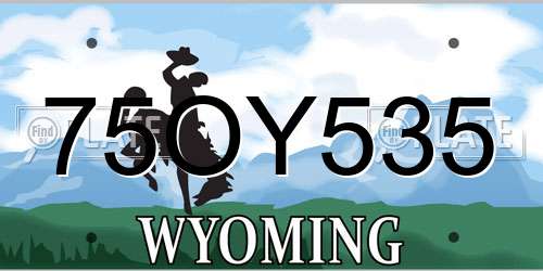 75OY535 Wyoming License Plate