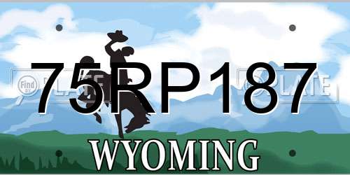 75RP187 Wyoming License Plate