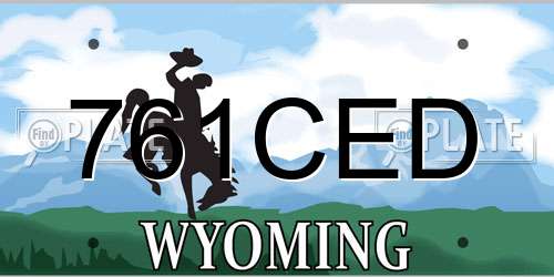 761CED Wyoming License Plate