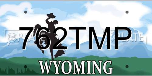 762TMP Wyoming License Plate