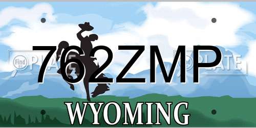 762ZMP Wyoming License Plate