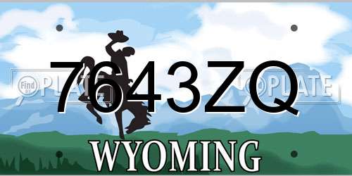 7643ZQ Wyoming License Plate