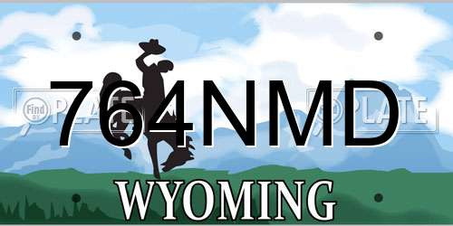 764NMD Wyoming License Plate
