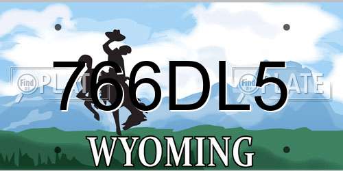 766DL5 Wyoming License Plate