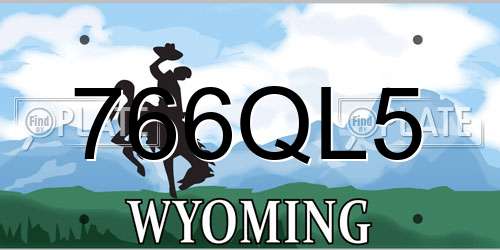766QL5 Wyoming License Plate
