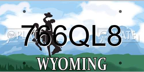 766QL8 Wyoming License Plate