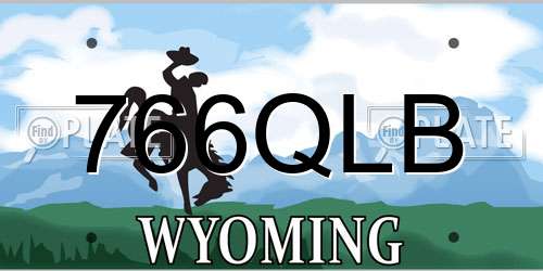 766QLB Wyoming License Plate