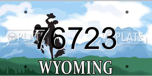 76723 Wyoming License Plate