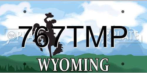 767TMP Wyoming License Plate