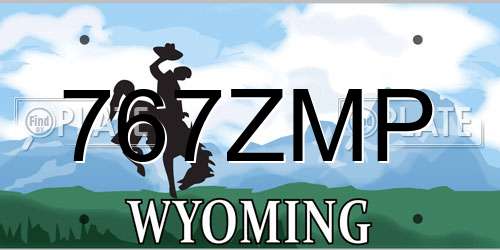 767ZMP Wyoming License Plate
