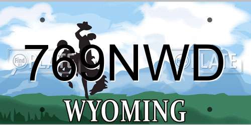 769NWD Wyoming License Plate