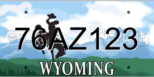 76AZ123 Wyoming License Plate