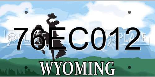 76EC012 Wyoming License Plate