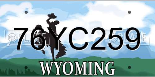 76YC259 Wyoming License Plate