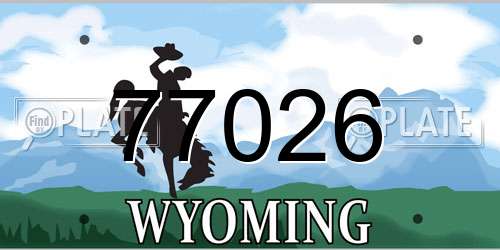77026 Wyoming License Plate