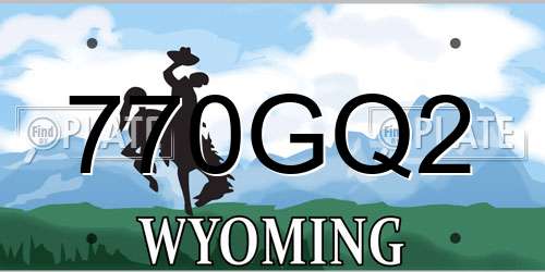 770GQ2 Wyoming License Plate