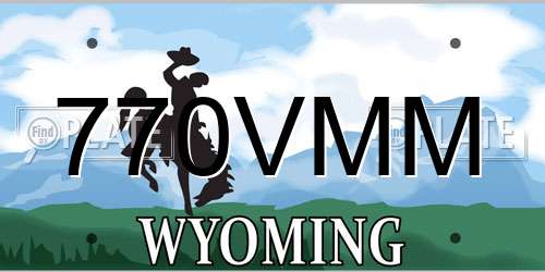 770VMM Wyoming License Plate