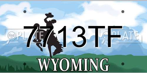 7713TF Wyoming License Plate