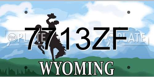 7713ZF Wyoming License Plate