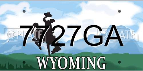 7727GA Wyoming License Plate