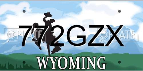 772GZX Wyoming License Plate