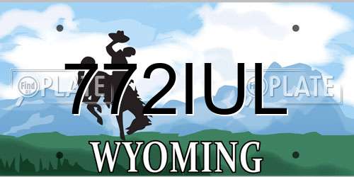 772IUL Wyoming License Plate