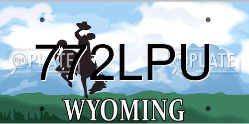 772LPU Wyoming License Plate