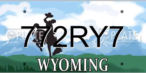 772RY7 Wyoming License Plate