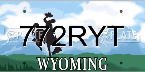 772RYT Wyoming License Plate
