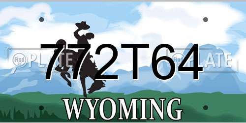 772T64 Wyoming License Plate