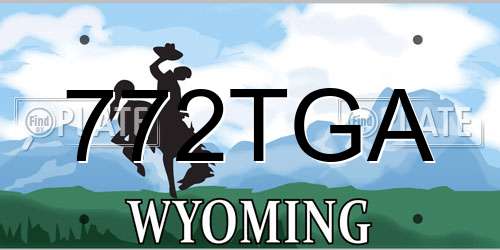 772TGA Wyoming License Plate