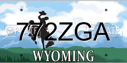 772ZGA Wyoming License Plate