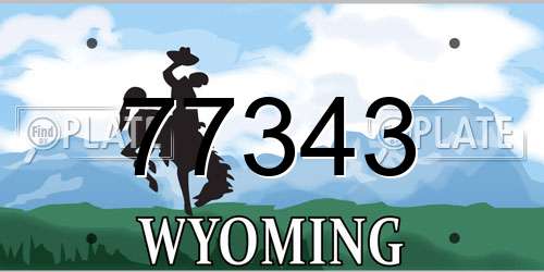 77343 Wyoming License Plate