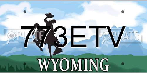 773ETV Wyoming License Plate