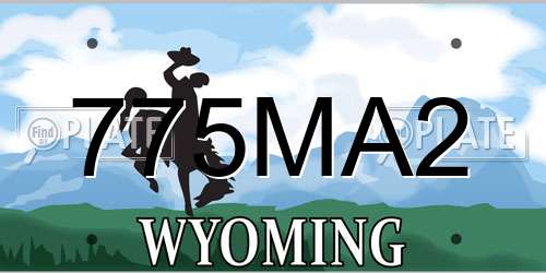 775MA2 Wyoming License Plate