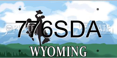 776SDA Wyoming License Plate