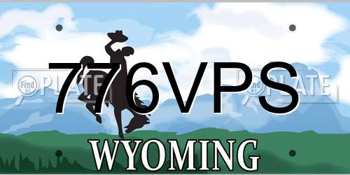 776VPS Wyoming License Plate