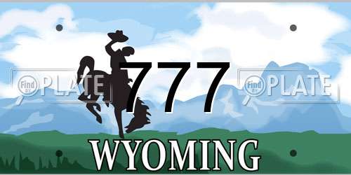 777 Wyoming License Plate