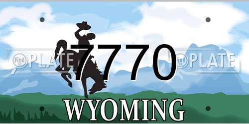 7770 Wyoming License Plate