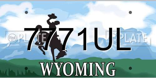 7771UL Wyoming License Plate