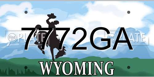 7772GA Wyoming License Plate